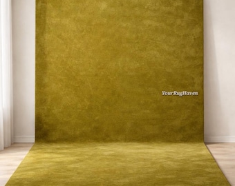Handgetufteter Olivgrüner Wollteppich | Modernes minimalistisches Design