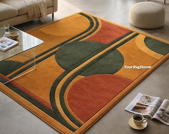 Hand-Tufted Wool Rug | Modern Geometric, New Zealand Wool