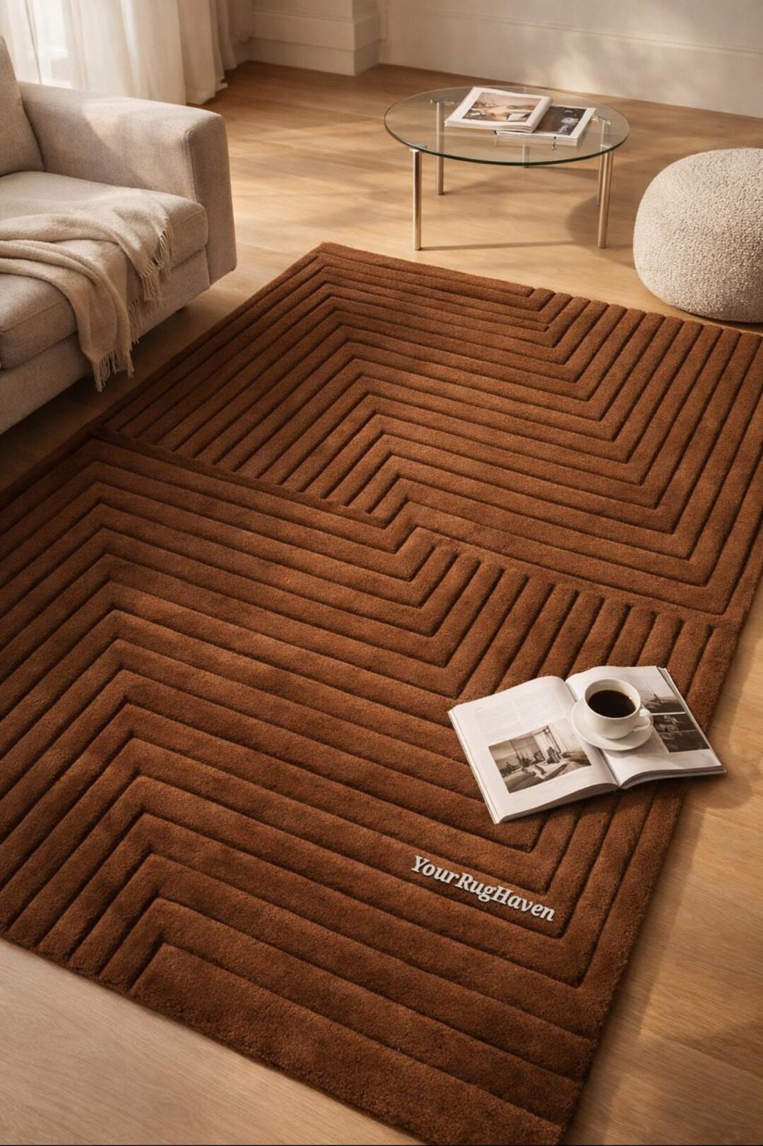 Hand Tufted New Zealand Wool Rug – Modern Geometric Design - Etsy