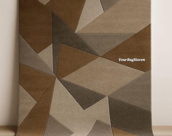 Hand-Tufted New Zealand Wool Rug | Modern Geometric Carpet
