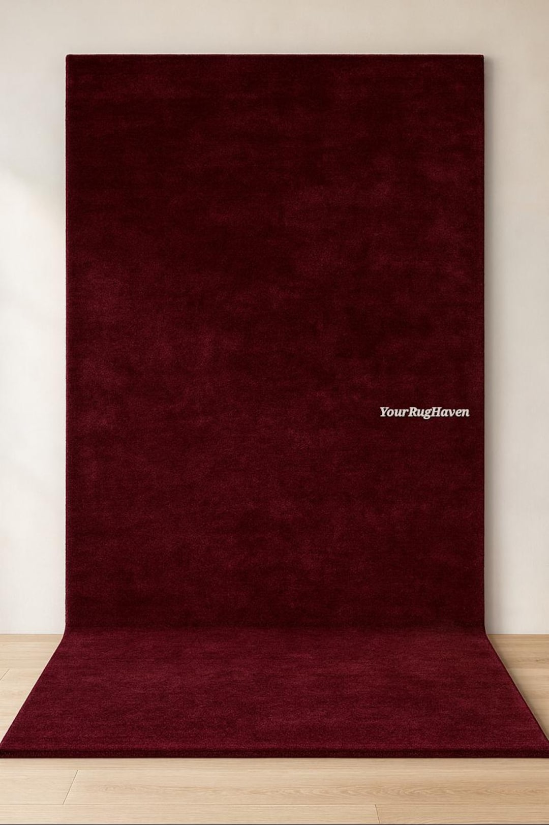 Hand Tufted Deep Burgundy Color Wool Rug – Modern Minimalist Design - Etsy