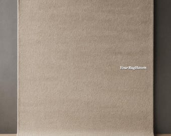 Hand-Tufted New Zealand Wool Rug • Minimalist Beige Area Carpet