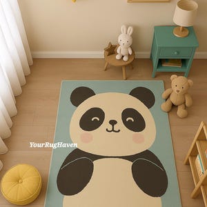 Hand-Tufted Wool Panda Rug: Plush Nursery & Playroom Carpet