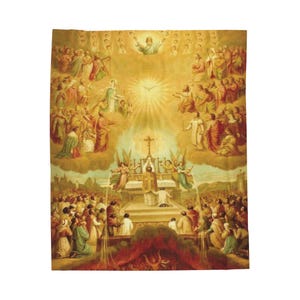 Catholic Velveteen Blanket: The Holy Mass Vintage Sacred Art