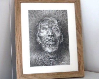 Original charcoal drawing, Portrait of Stephen, dark fantasy art, horror art, monster art, pencil drawing, creature art, demon art