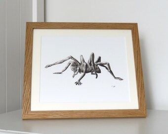 Framed Stephen Giclée Print: Dark Fantasy Horror Art (33.5x28.5cm)