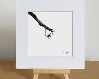 Impressão de desenho a carvão Teasel: arte paisagística assinada em edição limitada