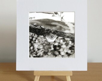 Miniatura de edição limitada assinada de Yorkshire Dales, a partir de um desenho original a carvão.