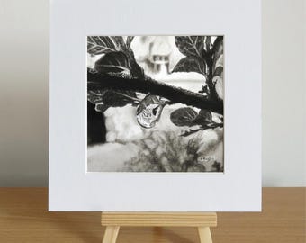 Miniatura de edição limitada assinada por Jesmond Hall, reproduzida a partir de um desenho original a carvão.