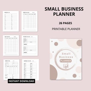 Small Business Planner | Printable Business Organizer PDF | Income & Expense Tracker | Marketing Plan | Digital Entrepreneur Toolkit