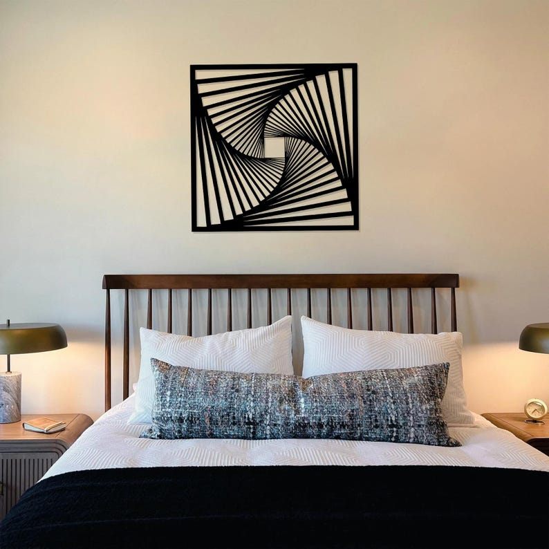 Curated visual reference: Gallery Detail: Twisted Perspective Metal Wall Art Abstract Modern Wall Decor