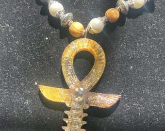Orgonit Ankh Talisman: EMF Harmonisator, Koppar Energihänge Litet