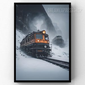 Vintage Train Rolled Poster, Rustikale Wandkunst, Wohnkultur, Geschenke für Zugliebhaber, Vintage Decor, Industrial Style Wandkunst