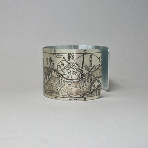 Bracelet manchette carte routière Miami to Key West en Floride Cadeau unique pour homme ou femme