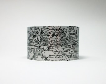 Paris France Map Cuff Bracelet Unique Gift