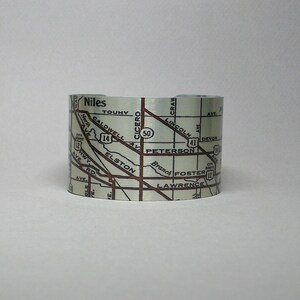 Chicago Illinois Manschette Armband Uptown Edgewater Andersonville Karte Einzigartiges Geschenk für Männer oder Frauen