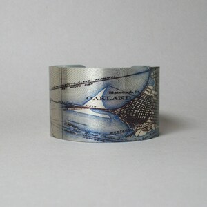 Oakland Map Cuff Bracelet: Vintage California City Jewelry