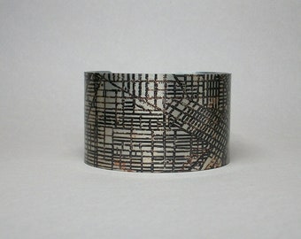 Toledo Ohio Map Cuff Bracelet Unique City Grid Gift for Men or Women