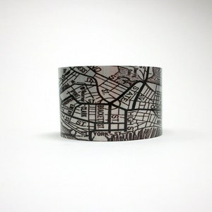 Portland Maine Map Cuff Bracelet: Vintage Style Jewelry