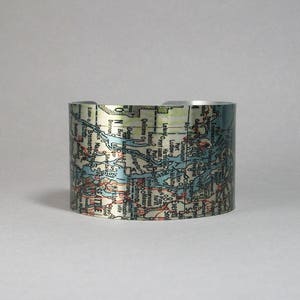 Seattle Washington Karte Manschette Armband Puget Sound San Juan Inseln Karte Tacoma Bellingham Einzigartiges Geschenk für Männer oder Frauen