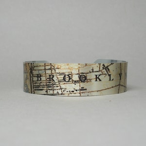 Brooklyn Map Cuff Bracelet: Vintage New York City Jewelry