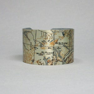 Mount McKinley Alaska Cuff Bracelet Denali National Park Unique Hiking Climbing Gift for Women or Men