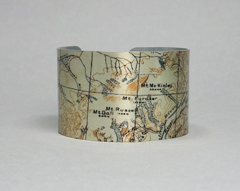 Mount McKinley Alaska Cuff Bracelet Denali National Park Unique Hiking Climbing Gift for Women or Men