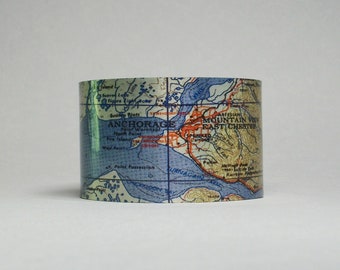 Anchorage Alaska Map Cuff Bracelet Unique Travel Gift for Men or Women