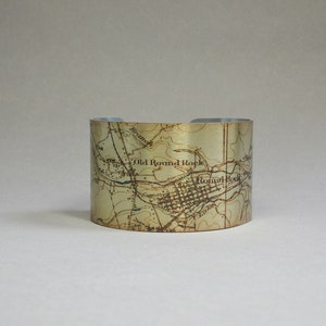 Round Rock Texas Carte Cuff Bracelet Unique Hometown Cadeau pour femmes ou hommes
