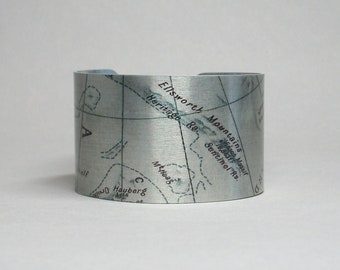 Vinson Massif Antarctica Map Cuff Bracelet Seven Summits Gift for Men or Women