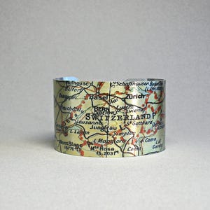 Switzerland Map Bracelet: Vintage Style Travel Jewelry