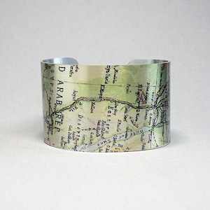 Egypt Map Cuff Bracelet, Vintage Travel Jewelry Gift