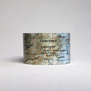 Carlsbad Caverns Map Cuff Bracelet: National Park Hiking Gift