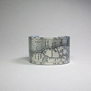 Pulsera vintage con mapa de California: de Los Ángeles a San Diego
