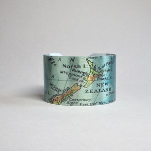 New Zealand Map Cuff Bracelet Unique Gift for Women or Men