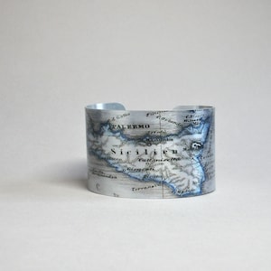 Sicily Italy Map Bracelet Travel Gift