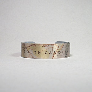 South Carolina Karte Manschette Armband Einzigartiges Geschenk für Männer oder Frauen