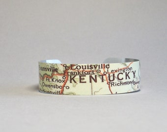 Kentucky Map Cuff Bracelet