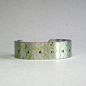 Armband Targhee National Forest-kaart: aluminium topografische sieraden