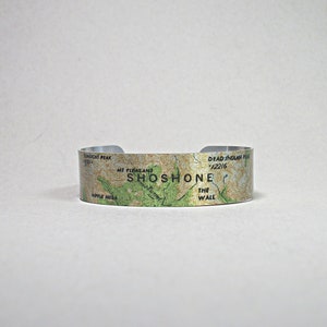 Shoshone National Forest Wyoming Karte Manschette Armband Einzigartiges Geschenk für Sie und Ihn