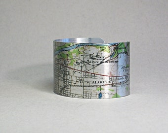 Tuscaloosa Alabama Map Bracelet Unique Gift