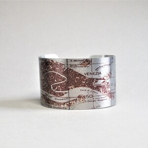 Venice Italy Map Cuff Bracelet Venezia Travel Gift for Men or Women