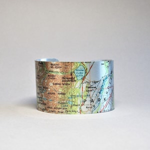Grand Teton Wyoming National Park Karte Jenny Lake Cascade Canyon Manschette Armband Einzigartiges Wandern Camping Geschenk für Männer oder Frauen