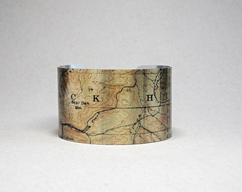 Black Hills South Dakota Map Cuff Bracelet Unique Gift