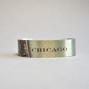 Chicago Illinois Karte Manschette Armband Geschenk für Männer oder Frauen