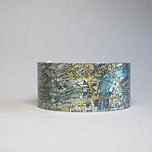 London Map Cuff Bracelet: Vintage Style England Travel Jewelry
