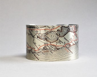 Long Island New York Cuff Bracelet Map Brookhaven Moriches Hamptons Amagansett Montauk Point