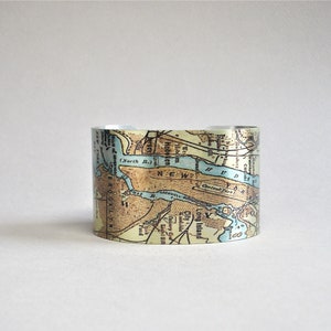 New York City NYC Karte Manschette Armband Manhattan Brooklyn Hoboken Jersey City Hudson River Karte Geschenk