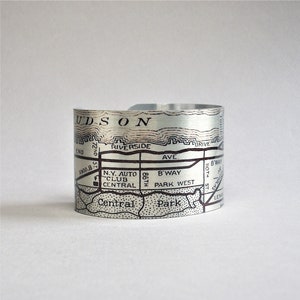 New York City NYC Upper West Side Manschette Armband Vintage Karte Schmuck für Männer oder Frauen