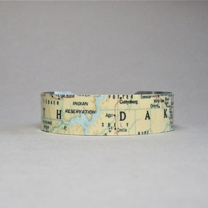 Pulsera con mapa de Dakota del Sur: estilo vintage